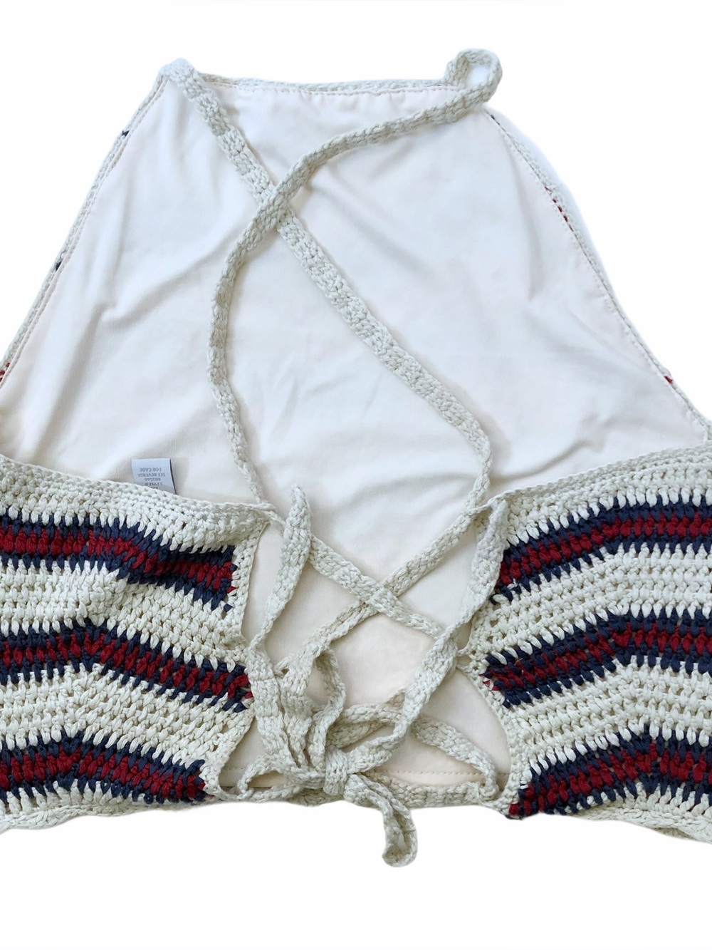 Charlotte Russe Striped Halter Knit Crop Top Size Medium - Picture 4 of 5